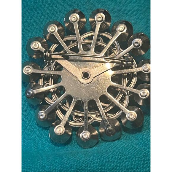 Gorgeous Large Sparkling Vintage Blue/Gray Rhinstone Brooch - Picture 4 of 5